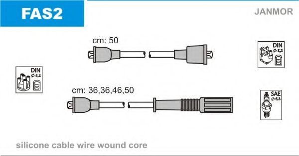JANMOR - FAS2 - Комплект проводов зажигания (Система зажигания)