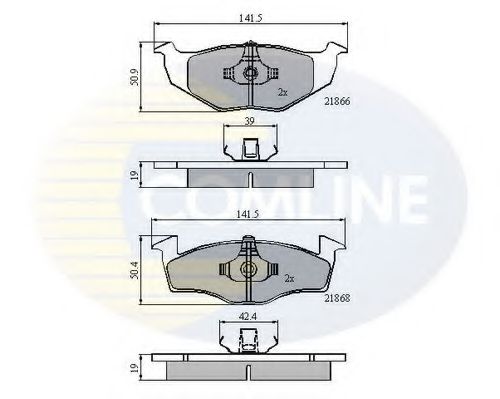 COMLINE - CBP0706 - Комплект тормозных колодок, дисковый тормоз (Тормозная система)