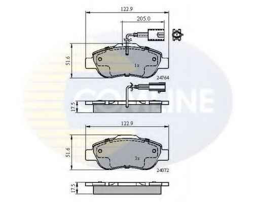 COMLINE - CBP11600 - Комплект тормозных колодок, дисковый тормоз (Тормозная система)