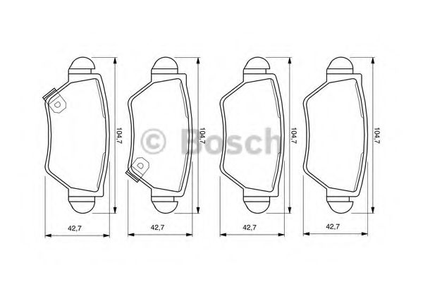 BOSCH - 0 986 424 478 - Комплект тормозных колодок, дисковый тормоз (Тормозная система)