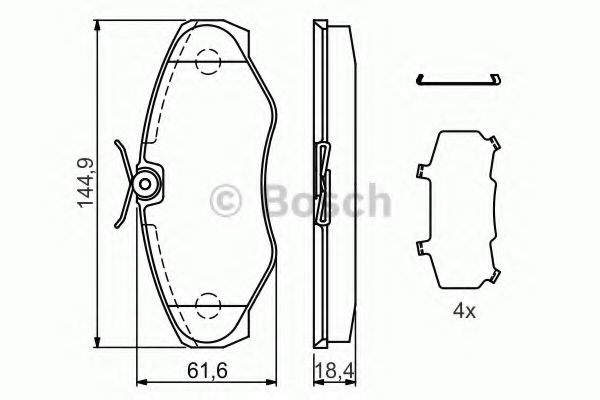 BOSCH - 0 986 424 531 - Комплект тормозных колодок, дисковый тормоз (Тормозная система)