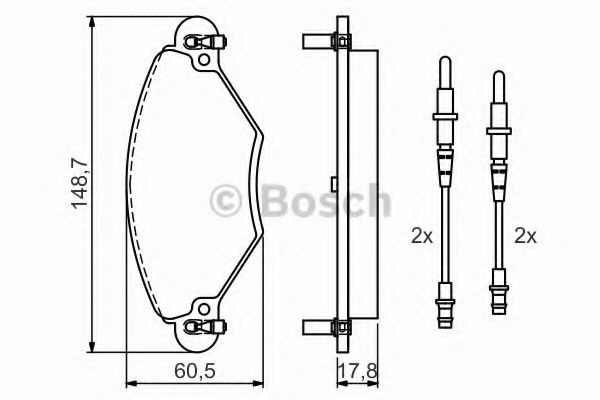 BOSCH - 0 986 424 582 - Комплект тормозных колодок, дисковый тормоз (Тормозная система)