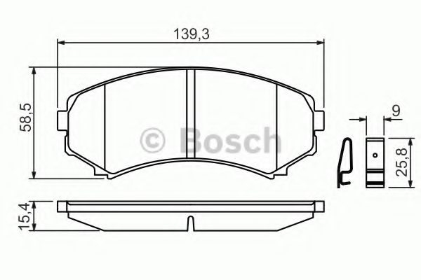 BOSCH - 0 986 424 709 - Комплект тормозных колодок, дисковый тормоз (Тормозная система)