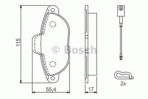 BOSCH - 0 986 494 115 - Комплект тормозных колодок, дисковый тормоз (Тормозная система)