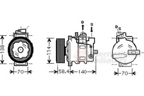 VAN WEZEL - 5800K265 - Компрессор, кондиционер (Кондиционер)