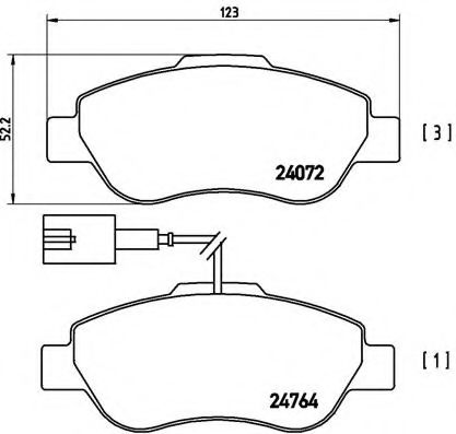 BREMBO - P 23 107 - Комплект тормозных колодок, дисковый тормоз (Тормозная система)