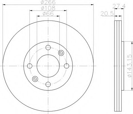 HELLA - 8DD 355 102-041 - Тормозной диск (Тормозная система)