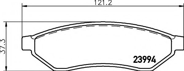 HELLA - 8DB 355 011-671 - Комплект тормозных колодок, дисковый тормоз (Тормозная система)