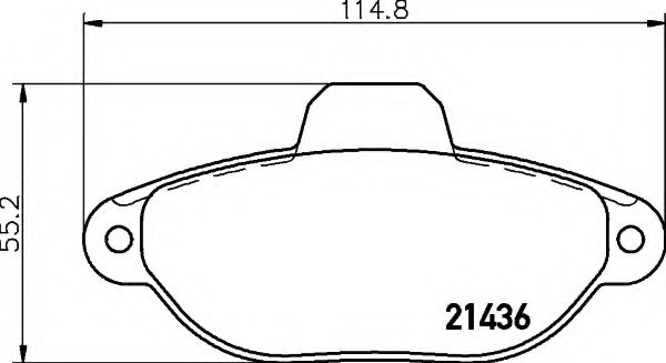 HELLA - 8DB 355 019-151 - Комплект тормозных колодок, дисковый тормоз (Тормозная система)