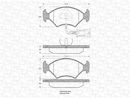 MAGNETI MARELLI - 363702160194 - Комплект тормозных колодок, дисковый тормоз (Тормозная система)