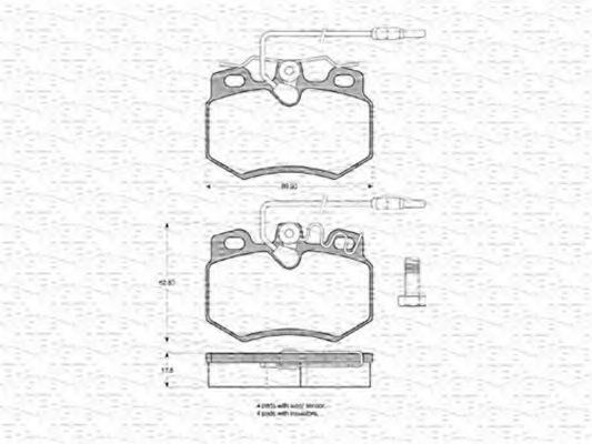 MAGNETI MARELLI - 363702160217 - Комплект тормозных колодок, дисковый тормоз (Тормозная система)