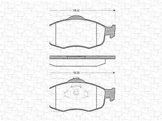 MAGNETI MARELLI - 363702160320 - Комплект тормозных колодок, дисковый тормоз (Тормозная система)