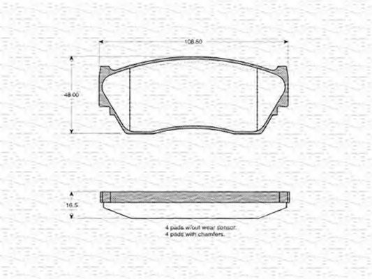 MAGNETI MARELLI - 363702160602 - Комплект тормозных колодок, дисковый тормоз (Тормозная система)