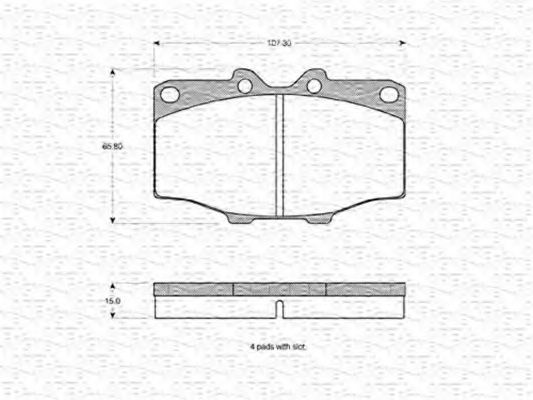 MAGNETI MARELLI - 363702160803 - Комплект тормозных колодок, дисковый тормоз (Тормозная система)