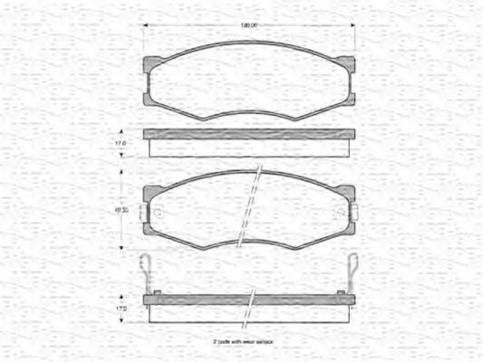 MAGNETI MARELLI - 363702160811 - Комплект тормозных колодок, дисковый тормоз (Тормозная система)