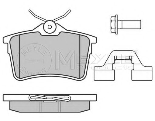 MEYLE - 025 247 6516/W - Комплект тормозных колодок, дисковый тормоз (Тормозная система)