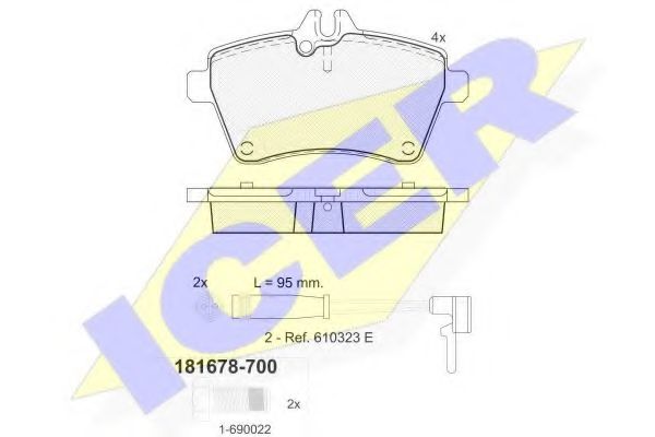 ICER - 181678-700 - Комплект тормозных колодок, дисковый тормоз (Тормозная система)