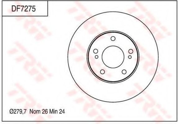 TRW - DF7275 - Тормозной диск (Тормозная система)