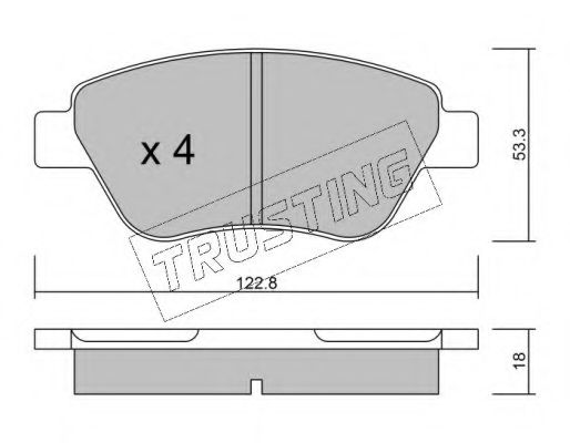 TRUSTING - 330.1 - Комплект тормозных колодок, дисковый тормоз (Тормозная система)