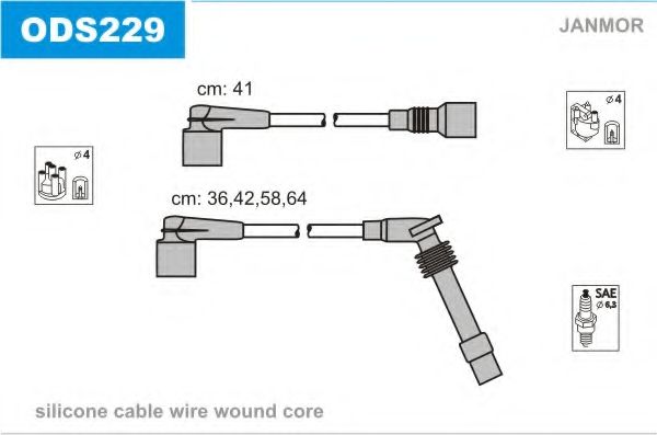 JANMOR - ODS229 - Комплект проводов зажигания (Система зажигания)