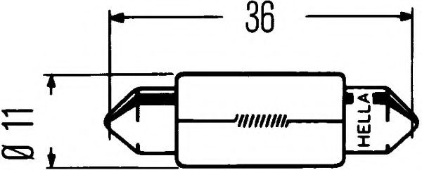 HELLA - 8GM 002 092-241 - Лампа накаливания, фонарь освещения номерного знака (Освещение)