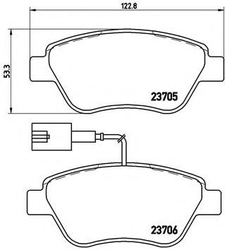 BREMBO - P 23 085 - Комплект тормозных колодок, дисковый тормоз (Тормозная система)