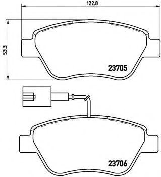 BREMBO - P 23 141 - Комплект тормозных колодок, дисковый тормоз (Тормозная система)