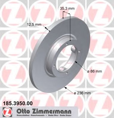 ZIMMERMANN - 185.3950.00 - Тормозной диск (Тормозная система)