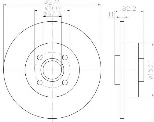 HELLA - 8DD 355 112-201 - Тормозной диск (Тормозная система)