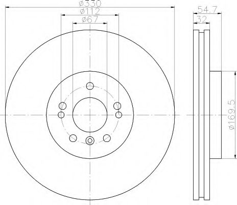 HELLA - 8DD 355 113-171 - Тормозной диск (Тормозная система)