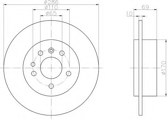 HELLA - 8DD 355 107-001 - Тормозной диск (Тормозная система)