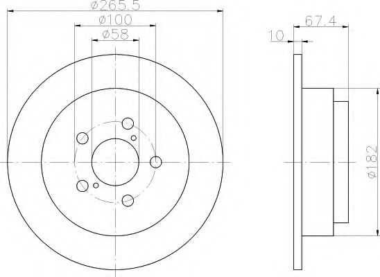 HELLA - 8DD 355 105-331 - Тормозной диск (Тормозная система)