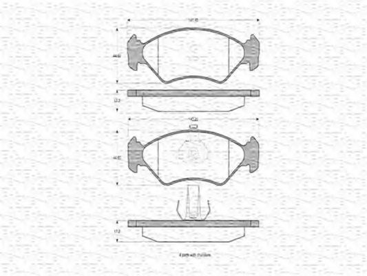 MAGNETI MARELLI - 363702160332 - Комплект тормозных колодок, дисковый тормоз (Тормозная система)