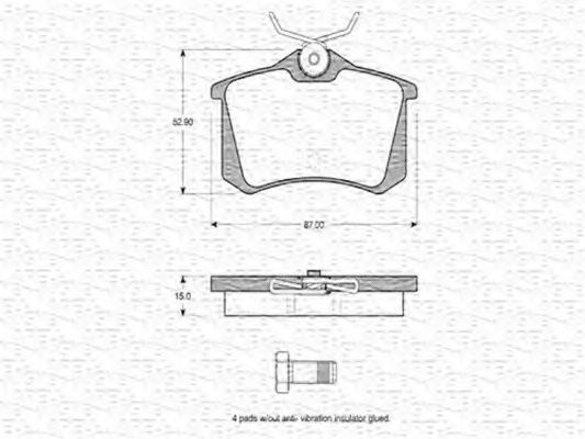 MAGNETI MARELLI - 363702160566 - Комплект тормозных колодок, дисковый тормоз (Тормозная система)