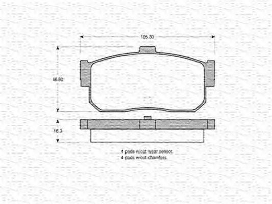 MAGNETI MARELLI - 363702160604 - Комплект тормозных колодок, дисковый тормоз (Тормозная система)