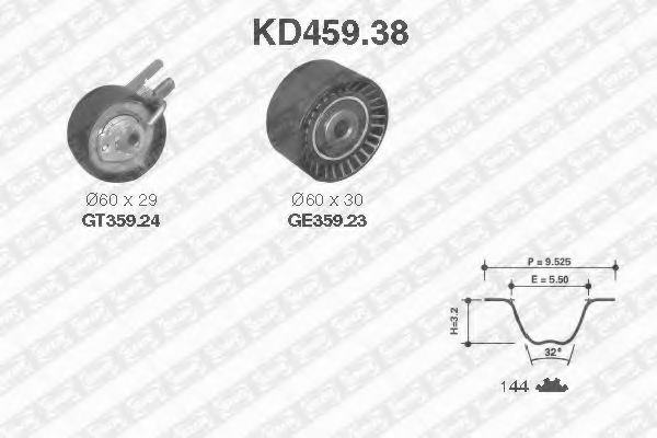 SNR - KD459.38 - Комплект ремня ГРМ (Ременный привод)