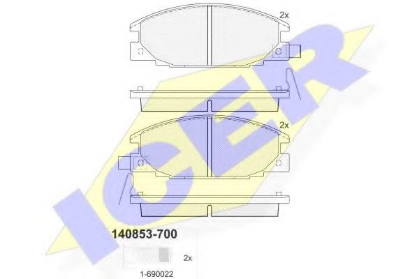 ICER - 140853-700 - Комплект тормозных колодок, дисковый тормоз (Тормозная система)