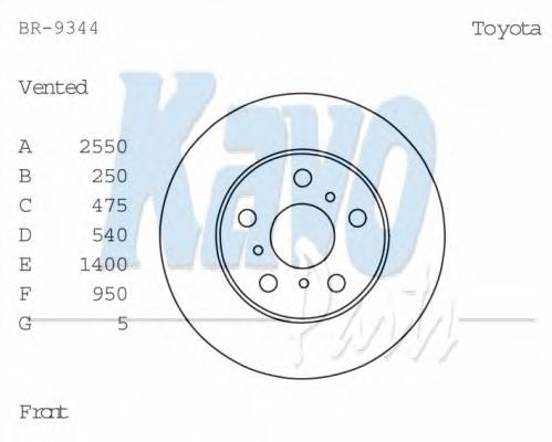 KAVO PARTS - BR-9344 - Тормозной диск (Тормозная система)