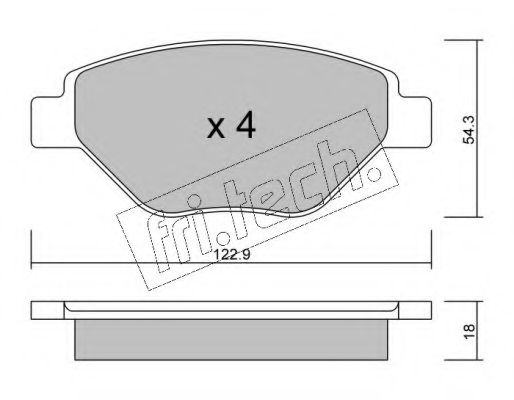 FRI.TECH. - 559.0 - Комплект тормозных колодок, дисковый тормоз (Тормозная система)