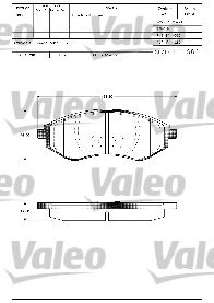 VALEO - 598644 - Комплект тормозных колодок, дисковый тормоз (Тормозная система)