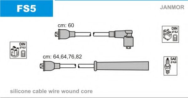 JANMOR - FS5 - Комплект проводов зажигания (Система зажигания)