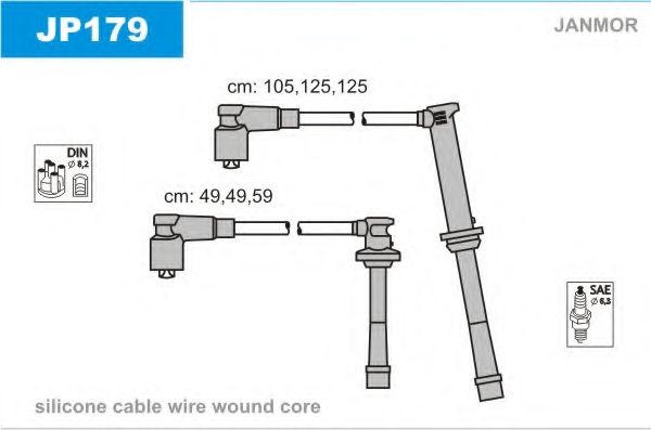 JANMOR - JP179 - Комплект проводов зажигания (Система зажигания)