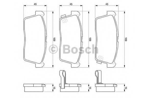 BOSCH - 0 986 424 695 - Комплект тормозных колодок, дисковый тормоз (Тормозная система)