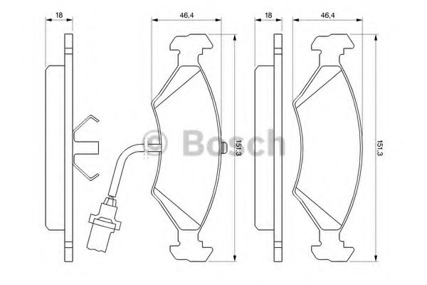 BOSCH - 0 986 466 403 - Комплект тормозных колодок, дисковый тормоз (Тормозная система)