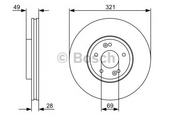 BOSCH - 0 986 479 536 - Тормозной диск (Тормозная система)