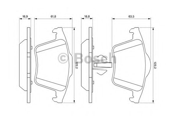 BOSCH - 0 986 494 102 - Комплект тормозных колодок, дисковый тормоз (Тормозная система)