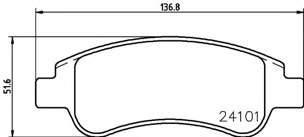 HELLA PAGID - 8DB 355 011-521 - Комплект тормозных колодок, дисковый тормоз (Тормозная система)