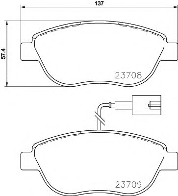 HELLA PAGID - 8DB 355 015-791 - Комплект тормозных колодок, дисковый тормоз (Тормозная система)