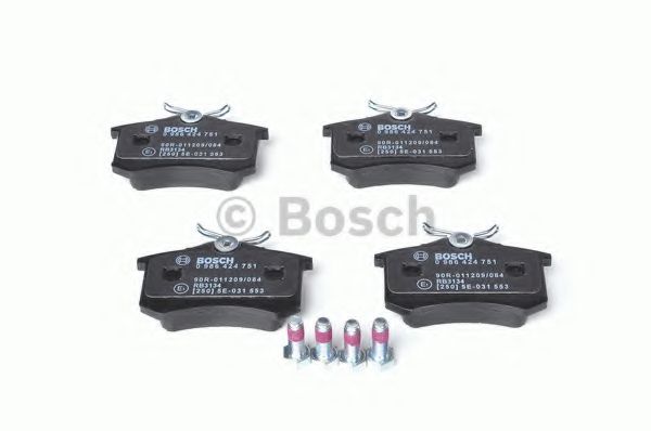 BOSCH - 0 986 424 751 - Комплект тормозных колодок, дисковый тормоз (Тормозная система)