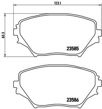 BREMBO - P 83 055 - Комплект тормозных колодок, дисковый тормоз (Тормозная система)